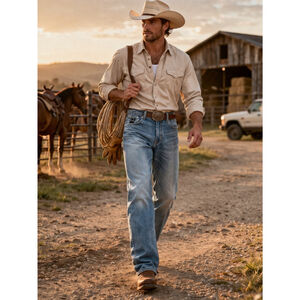 Cinch Jeans Men’s 34x36 Black Label 2.0 Cowboy Cut Workwear Western Light Wash